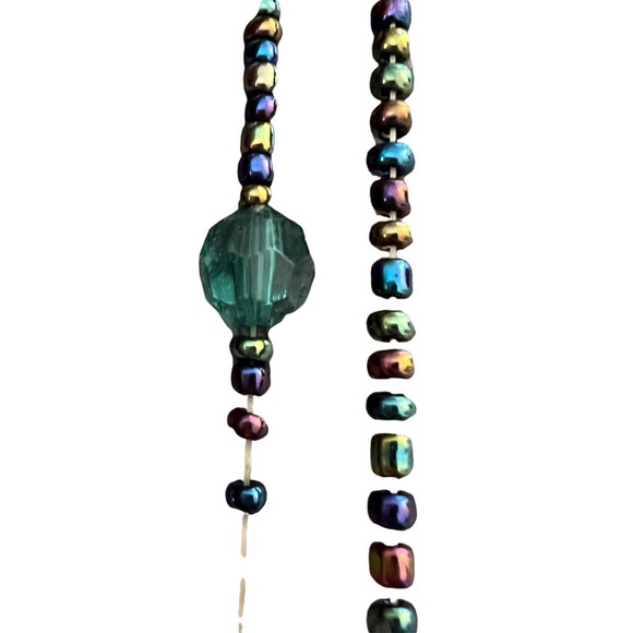 Handmade Blue Beaded Stretch Bracelet - Picture 3 of 4